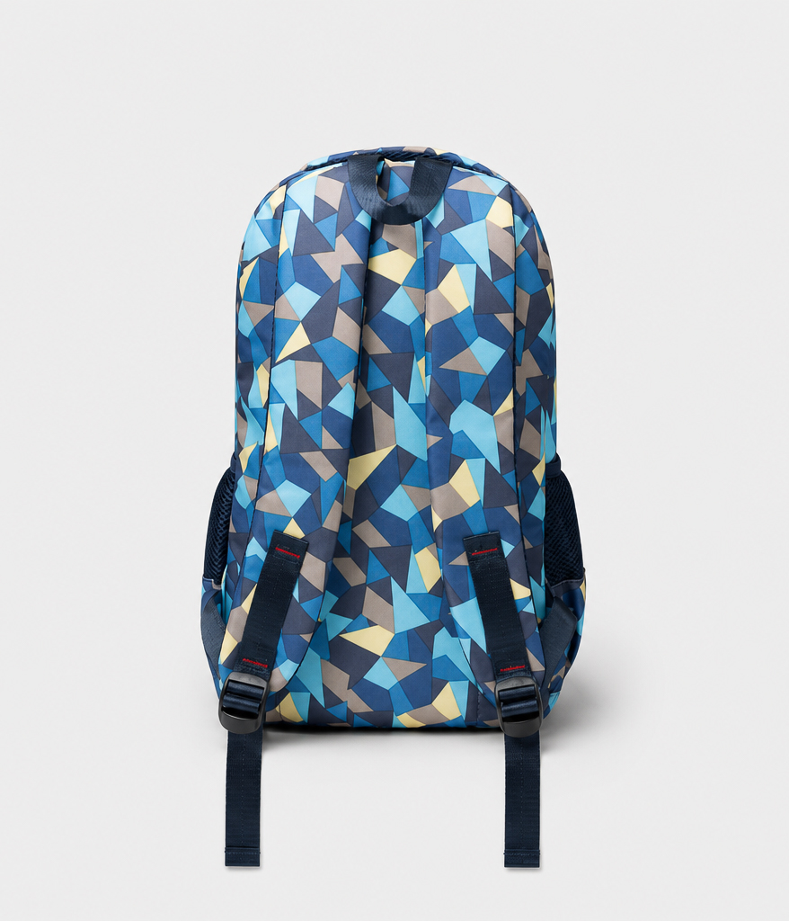 Sac a dos bleu à motifs pour collègiens avec lunch-bag et trousse – Image 4